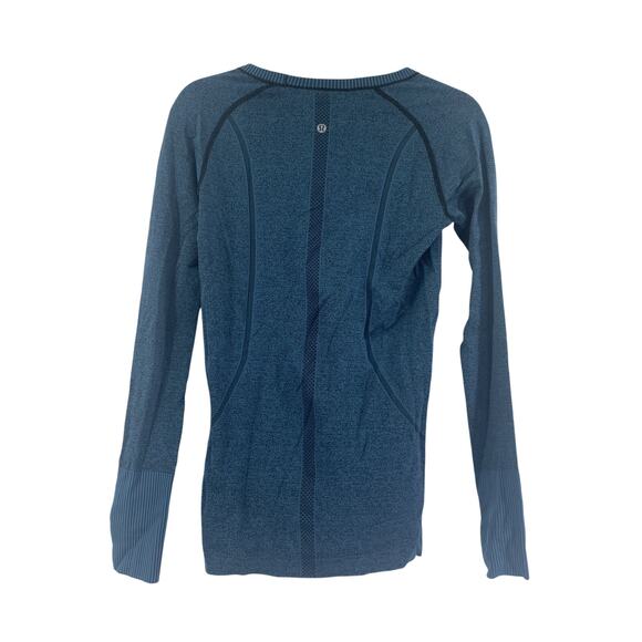 Lululemon Shirt Size L (Est) Women Swiftly Tech Long Sleeve Running Teal Black - Picture 4 of 6
